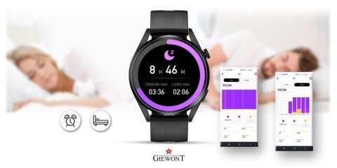 Smartwatch Giewont Vertex SmartCall GW450-1 Carbon/Carbon Silikon