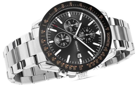 Zegarek Męski Giewont PrimeChrono GW8620-1 Chronograf Silver/Black