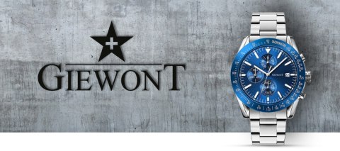 Zegarek Męski Giewont PrimeChrono GW8620-2 Chronograf Silver/Blue