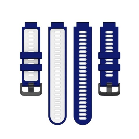 Pasek silikonowy do Garmin G02 - granatowo-biały