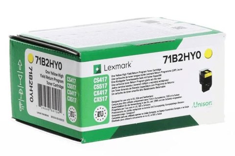 Oryginalny Toner Yellow Lexmark CS417, CS517, CX417, CX517 (71B2HY0)