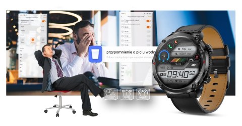 Smartwatch Gravity GT21-3 + Czarny Pasek Silikonowy