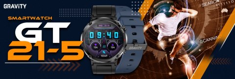 Smartwatch Gravity GT21-5 + Granatowy Pasek Silikonowy