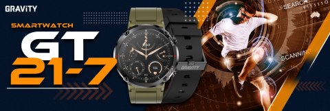 Smartwatch Gravity GT21-7 + Czarny Pasek Silikonowy