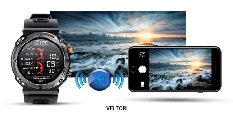 Smartwatch Veltori VT130-1 Czarny Pasek Silikonowy