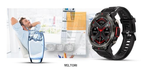 Smartwatch Veltori VT140-1 Czarny Pasek Silikonowy