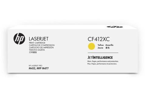 Oryginalny Toner Yellow HP Color LaserJet Pro M377, M452, M477 (410XC CF412XC), kompatybilne z CF412X